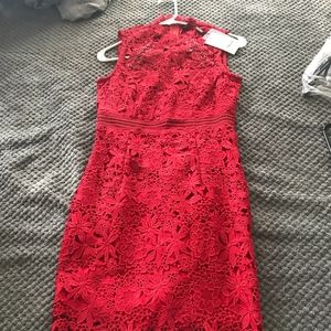 Bardot Paris Lace Dress in Red